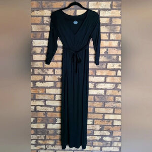 Liz Lange Maternity floor length long sleeve black dress